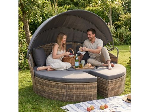 Multifunctioneel Zonne-eiland Santorini voor 2 Personen met Kussens