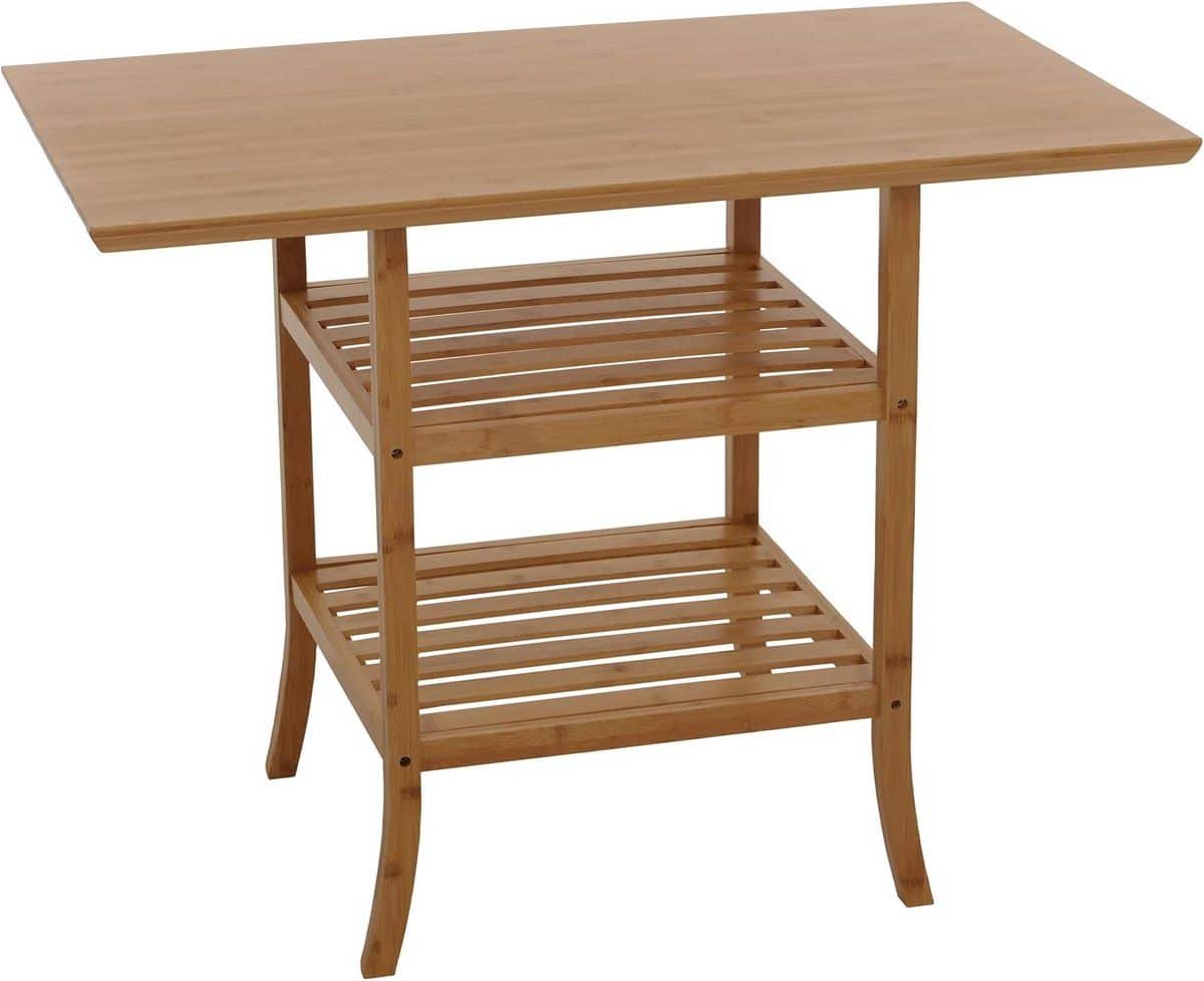 multifunctionele bamboe tafel balkon eetkamer bijzettafel fsc 100×60 cm