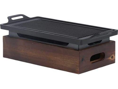 Multifunctionele Barbecue Grillplaat, Gietijzeren Baksteen Tray Koreaanse BBQ Grillpan Rookvrij