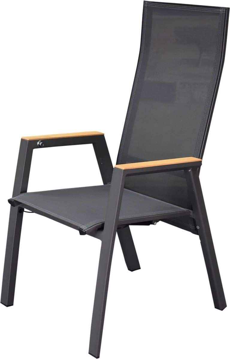 nancy dining tuinstoel aluminium teak antraciet