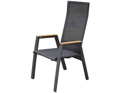 Nancy dining tuinstoel aluminium teak antraciet