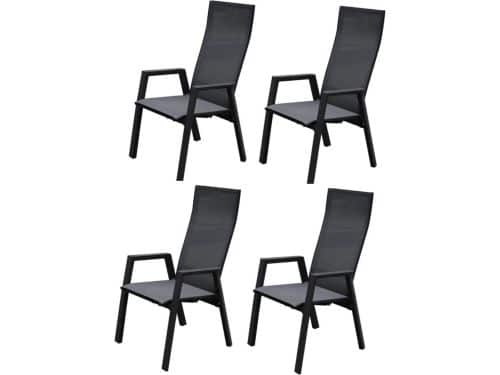Nancy dining tuinstoel verstelbaar antraciet textileen set van 4