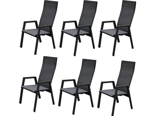 Nancy dining tuinstoel verstelbaar antraciet textileen set van 6