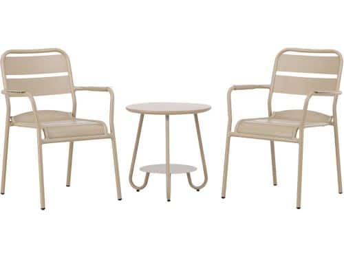 Nest outdoor Caro Bistroset Beige - 3 Delig - Aluminium