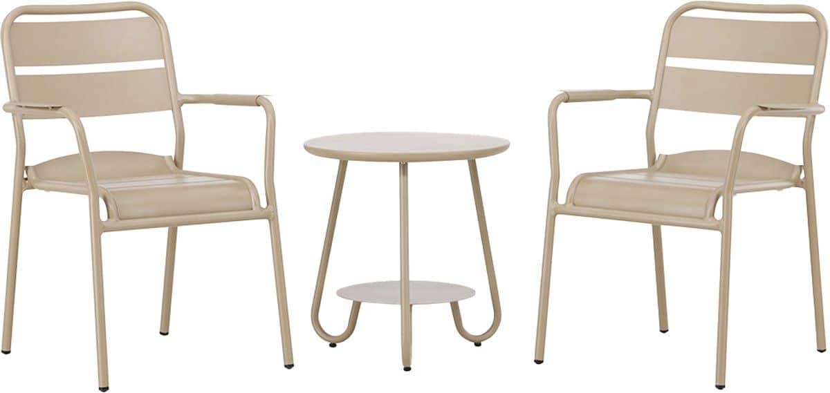 nest outdoor caro bistroset beige 3 delig aluminium