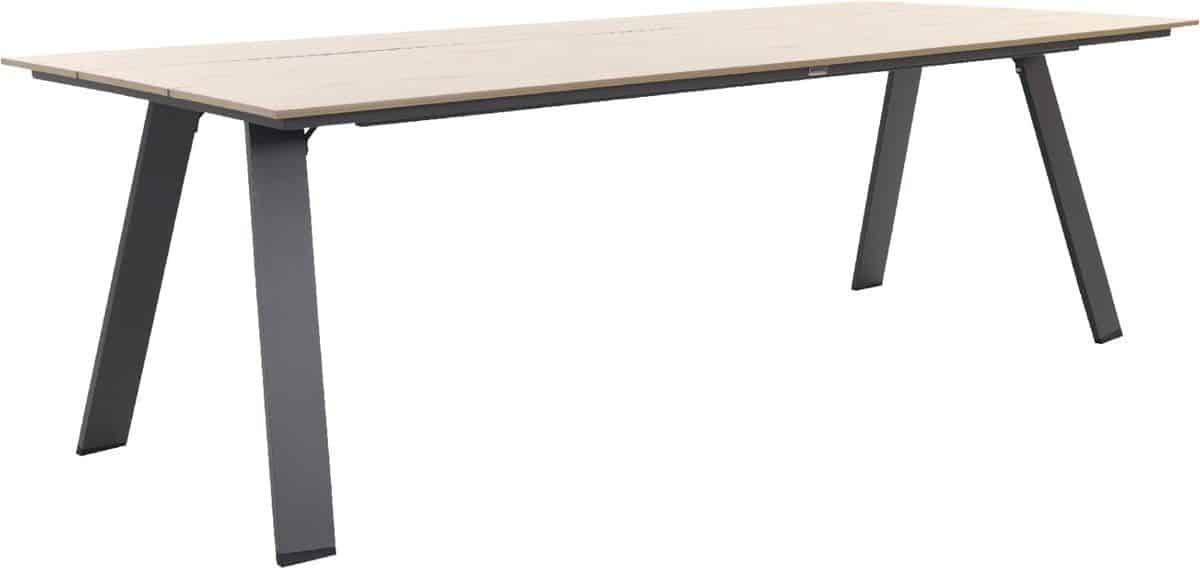 nevada tuintafel 240 x 100 cm. carbon/light teak polywood