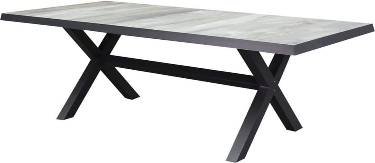new delhi dining tuintafel 224x103xh72,5 cm met kruispoot antraciet