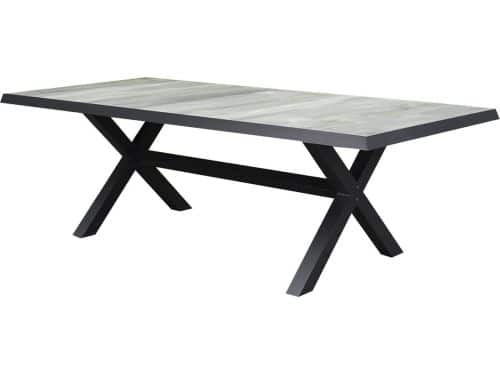 New Delhi dining tuintafel 244x103xH72,5 cm met kruispoot antraciet