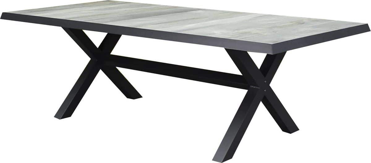 new delhi dining tuintafel 244x103xh72,5 cm met kruispoot antraciet