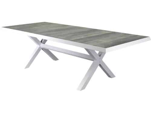 New Delhi dining tuintafel 244x103xH72,5 cm met kruispoot wit