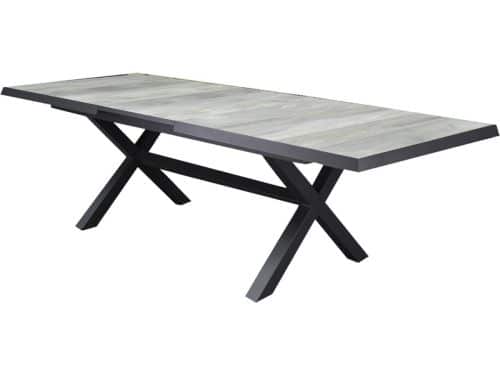 New Delhi uitschuifbare dining tuintafel 204-264x103xH76,5 cm met kruispoot antraciet