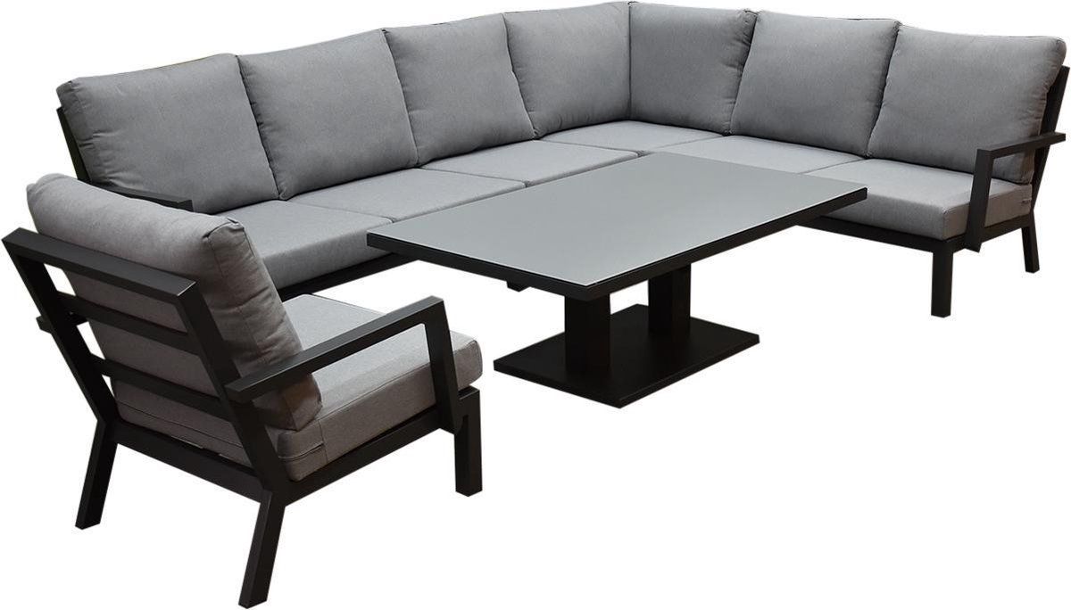 new york hoek dining loungeset 6 delig antraciet