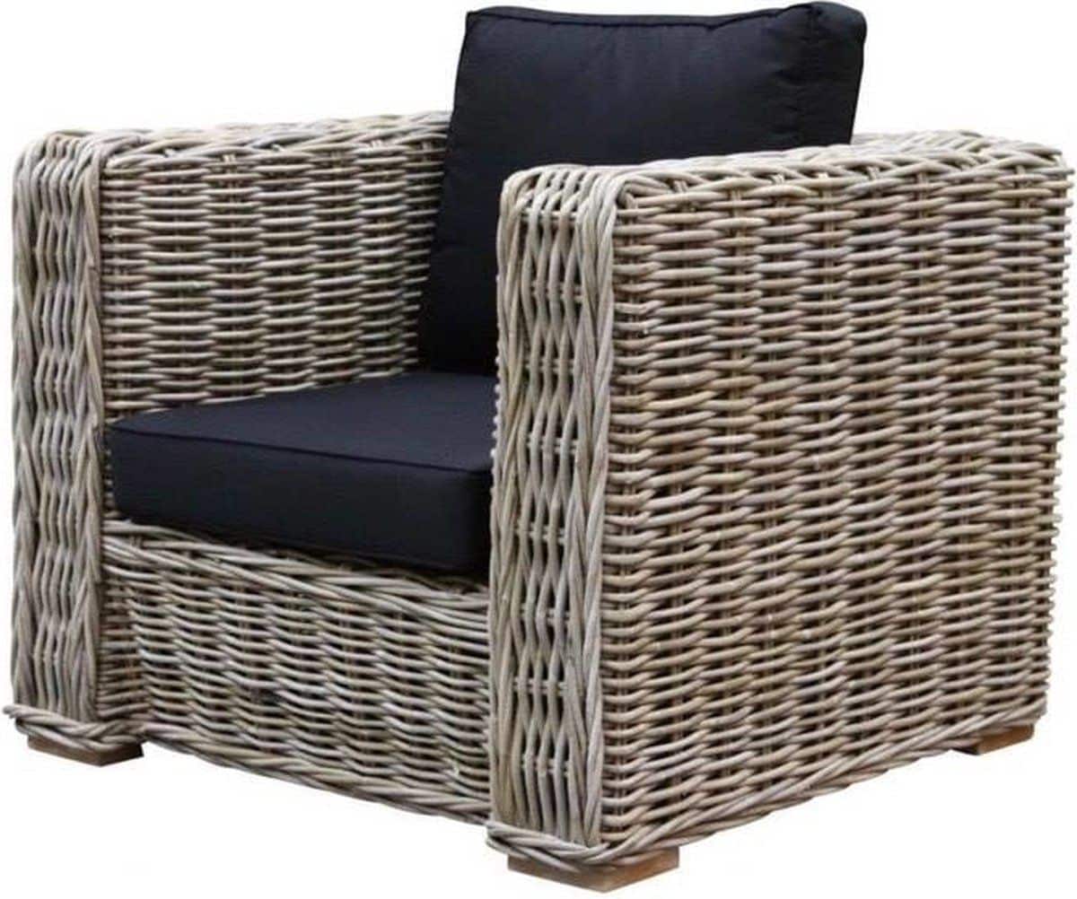 nissah lounge tuinstoel naturel rotan olefin black urecel
