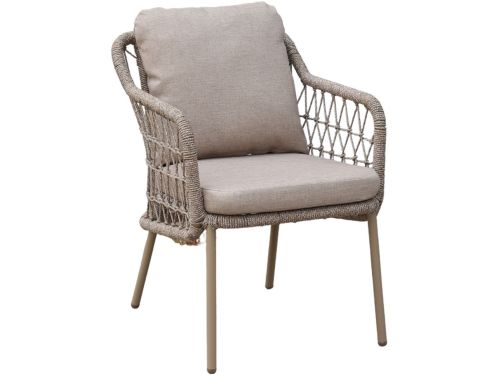 Nova dining tuinstoel | rope | beige | 2 stuks