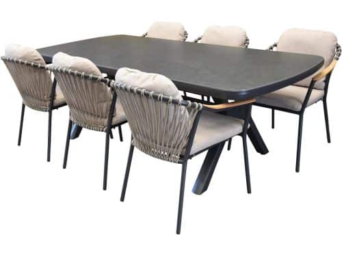 Nova Vespera dining tuinset 220x100xH74 cm antraciet