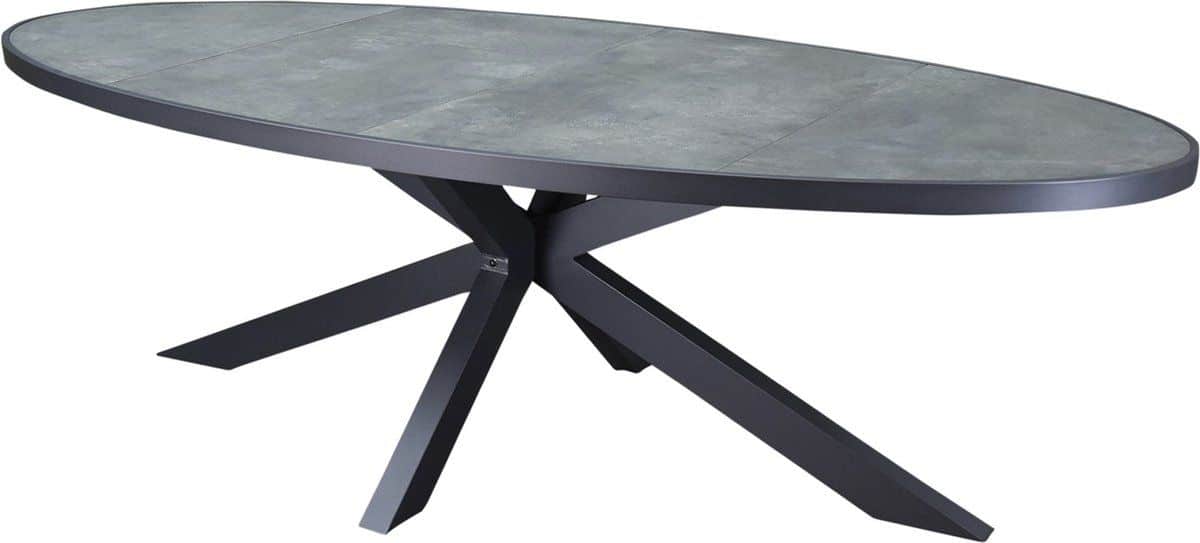 ohio dining tuintafel ovaal 241x116xh74cm aluminium antraciet