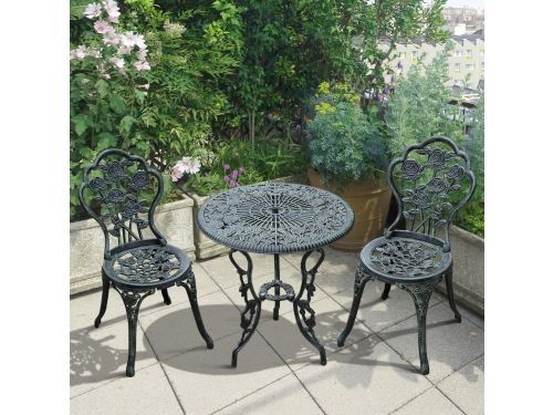 OKWISH Bistroset 3-Delig 2-Zits - Antieke Look Met Bloemenpatroon En