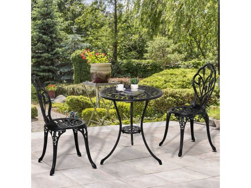 OKWISH Bistroset 3-Delig Voor 2 Personen - Ronde Tafel Met