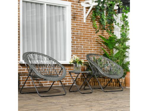 OKWISH Bistroset - Inklapbare 3-Delige Set Met 2 Stoelen En