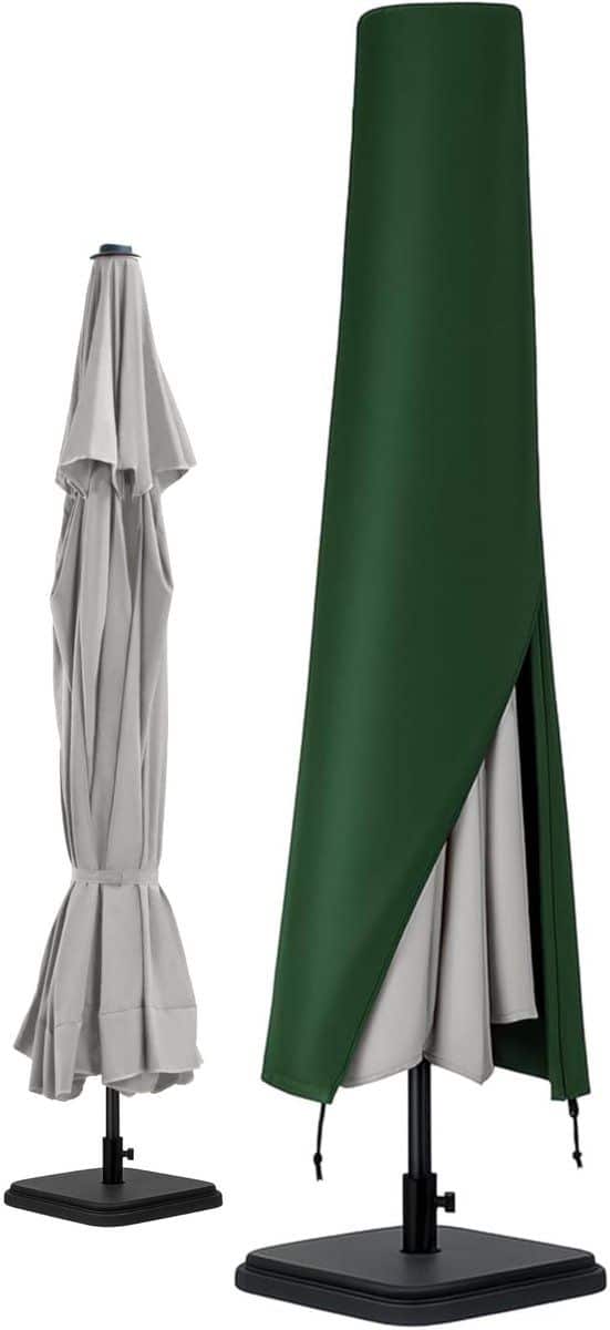 omgoods waterdichte parasolhoes met rits en opbergzak groen