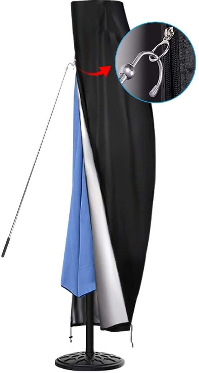 omgoods waterdichte parasolhoes voor 9 12ft parasol met stevige rits