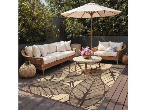 Omgoods - Weerbestendig Buitenkleed 240x300 cm met Bladerenpatroon
