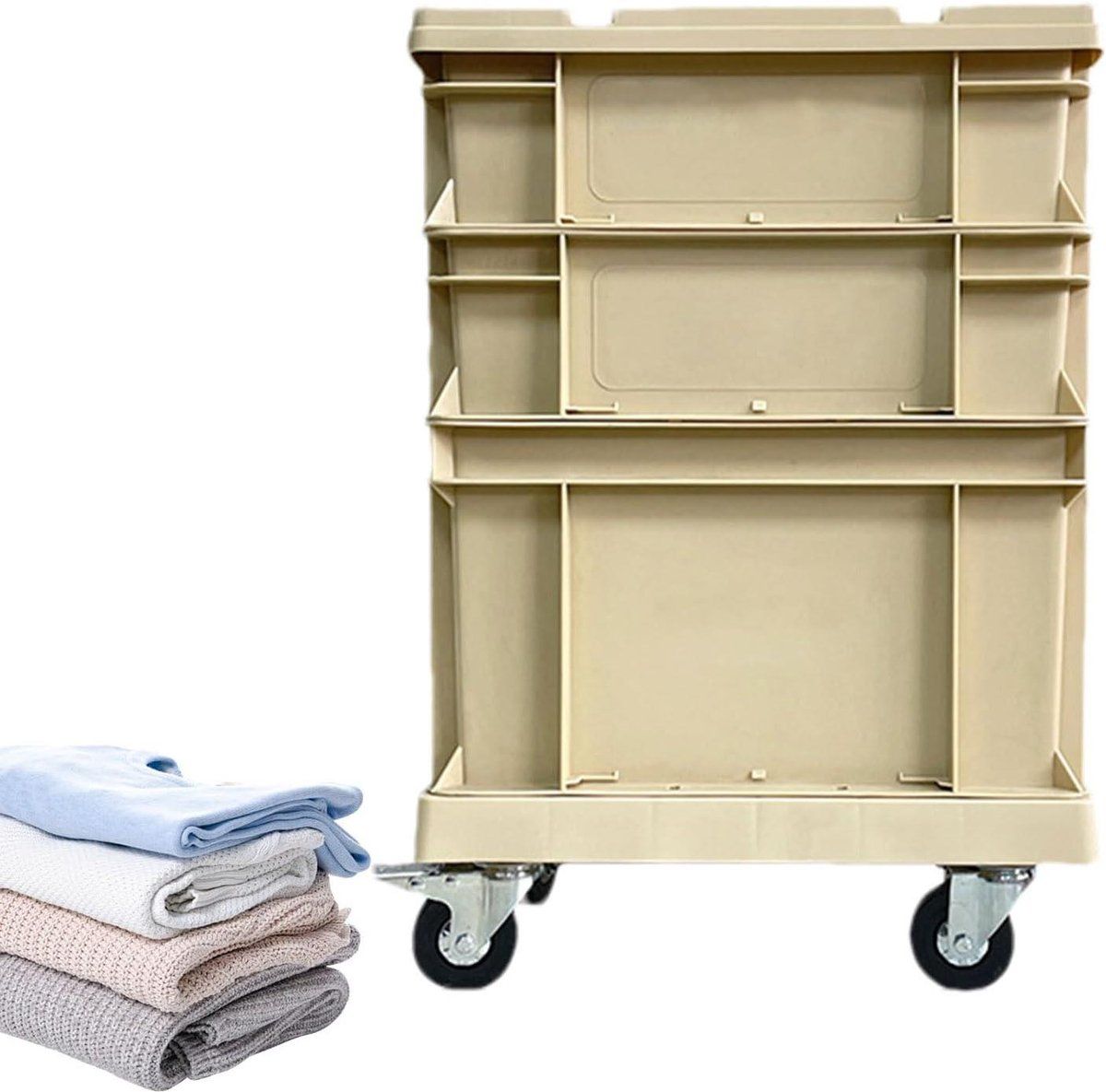 opbergbox met wielen stapelbare container ruimte organiseren