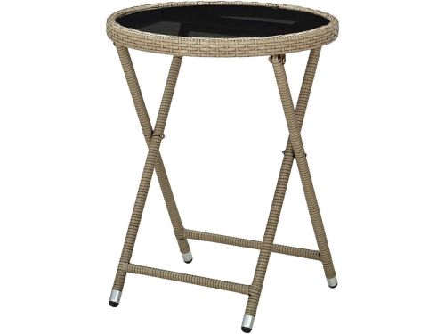 Opklapbare bijzettafel - Tuintafel rotan - Buiten Zitten - Gehard