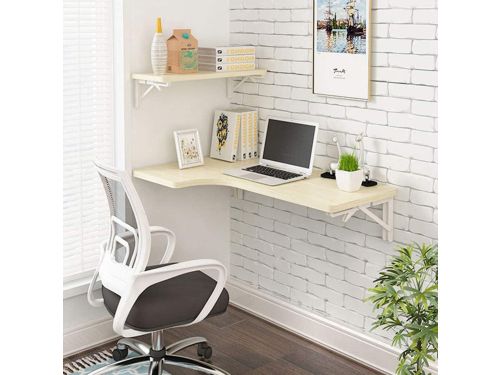 Opklapbare Computertafel - Wandbureau Klaptafel - Ruimte Besparen - Dubbele