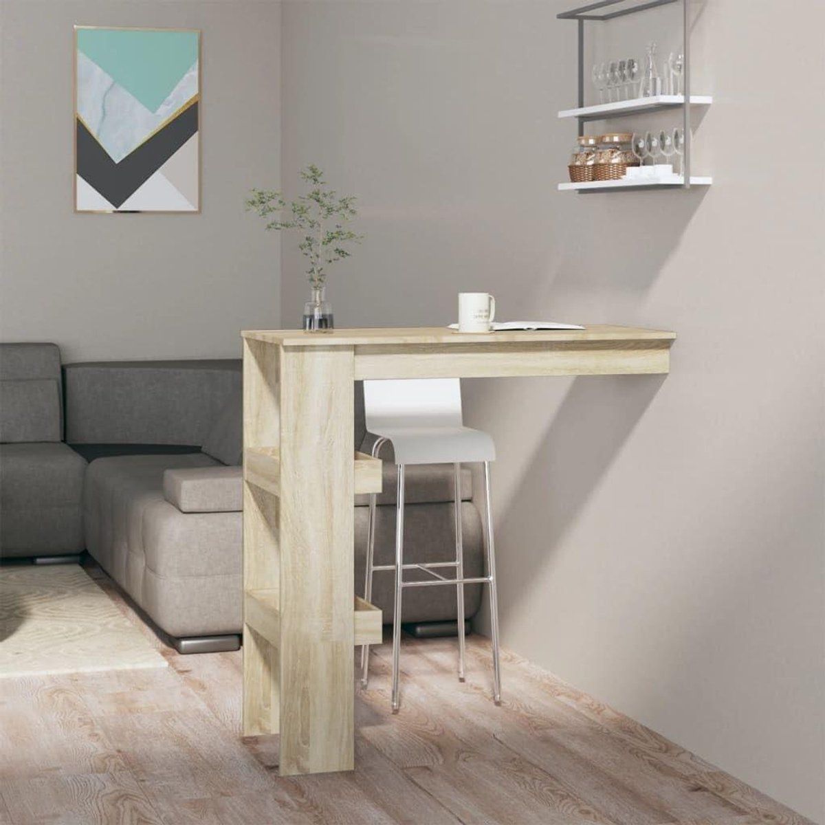 opvouwbare bartafel wandtafel drankjes genieten met opbergvakken