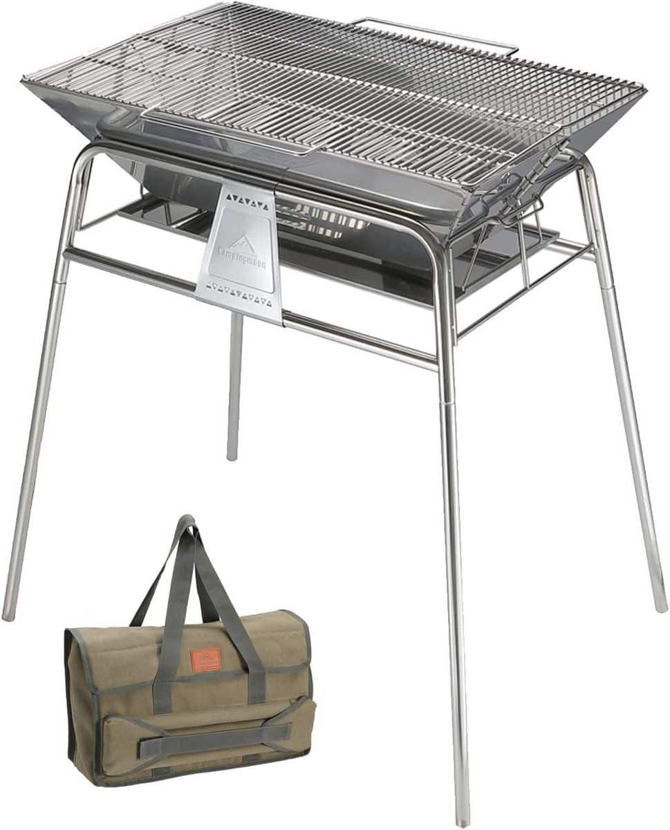 opvouwbare camping houtskool grill bbq roestvrij staal, grote maat