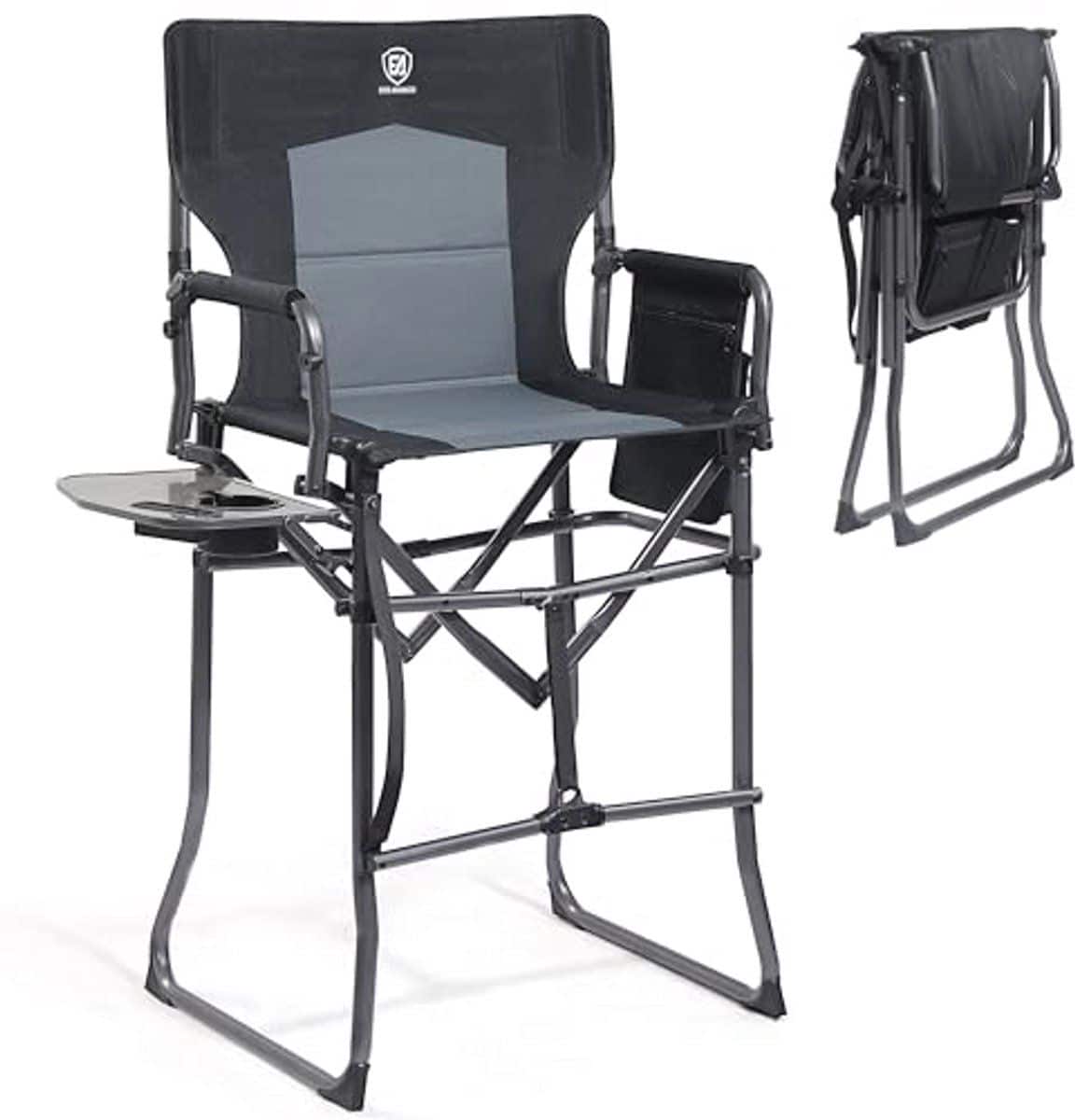 opvouwbare campingstoel met zithoogte van 76 cm hoge barkruk