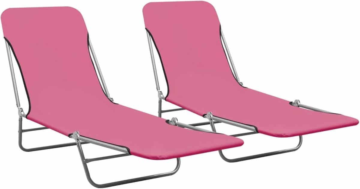 opvouwbare ligstoel strandstoel lounger ontspannen buiten gepoedercoat