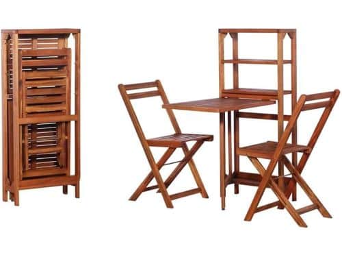 Opvouwbare Massieve Bistroset, Acaciahout, Weerbestendig, Eenvoudig Te Monteren