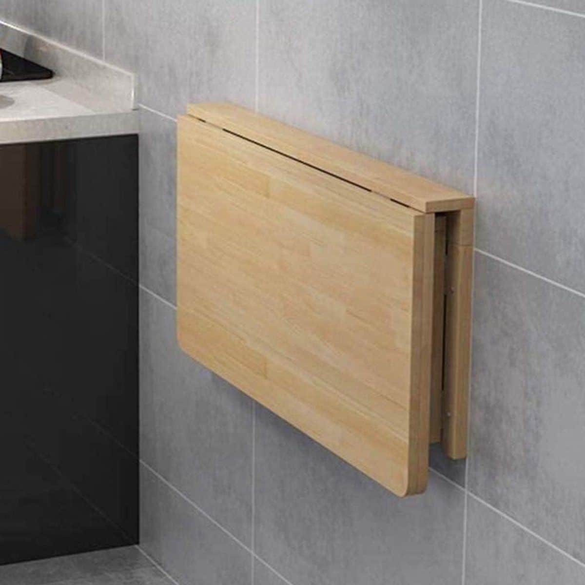 opvouwbare muurtafel klaptafel wandmontage ruimte besparen massief