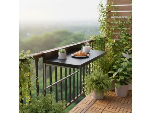 Opvouwbare Outdoor Balkon Bartafel - - 80x40 cm - Zwart