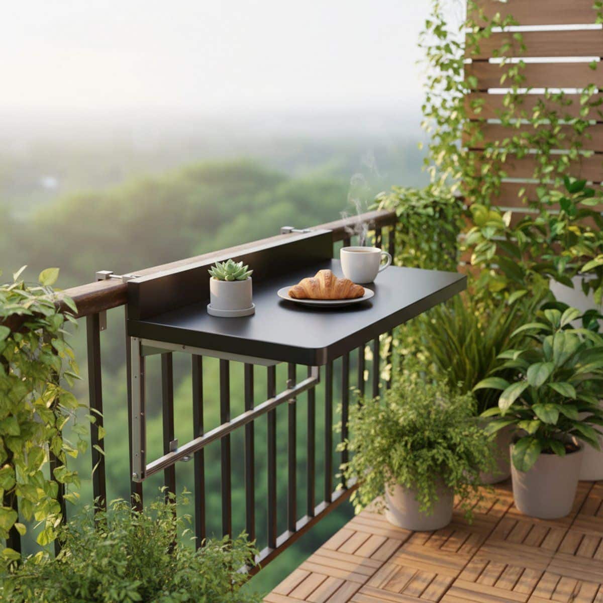 opvouwbare outdoor balkon bartafel 80×40 cm zwart