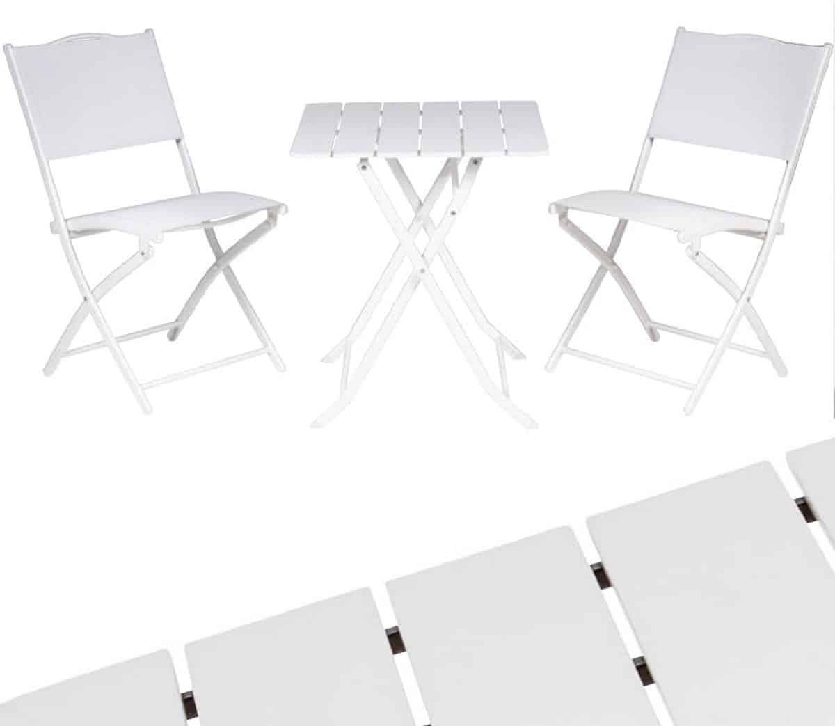 opvouwbare terrasset met 2 stoelen bistroset balkon tuin