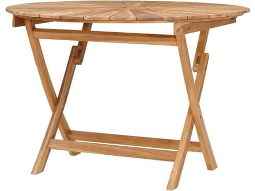 Opvouwbare tuintafel - Ronde klaptafel - Buiten dineren - Massief