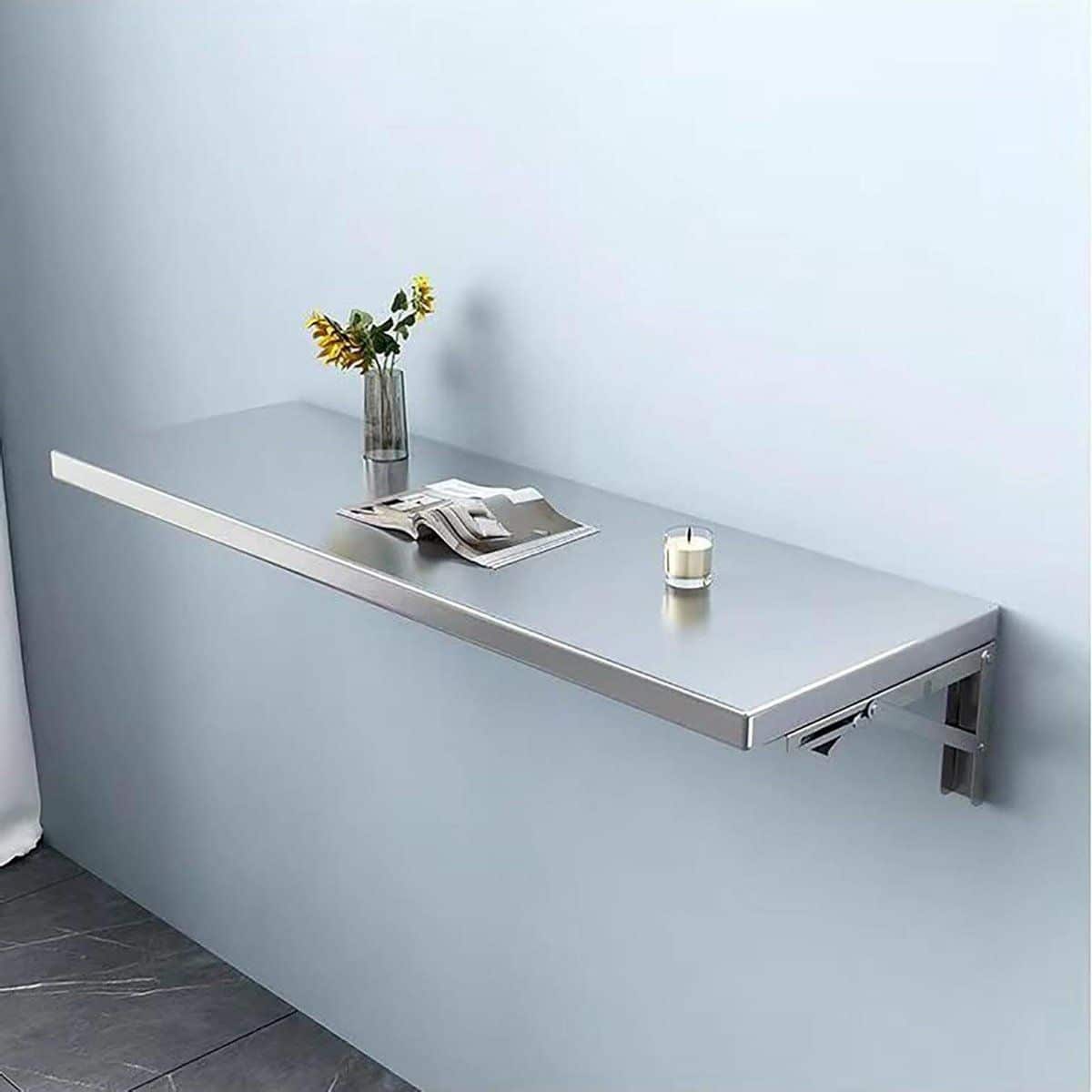 opvouwbare wandtafel klaptafel roestvrij staal ruimte besparen