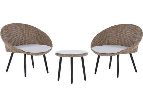 ORTIGIA - Bistroset voor 2 - Lichtbeige - PE rotan