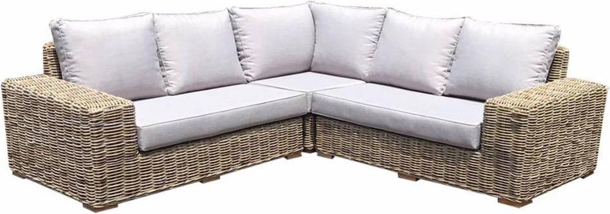 otava hoek loungeset 3 delig naturel rotan