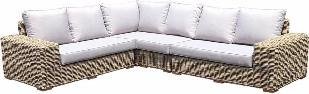 otava hoek loungeset 4 delig naturel rotan