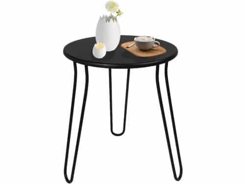 Outdoor bijzettafels, weerbestendig, roestbestendig, metalen patio ronde eindtafel