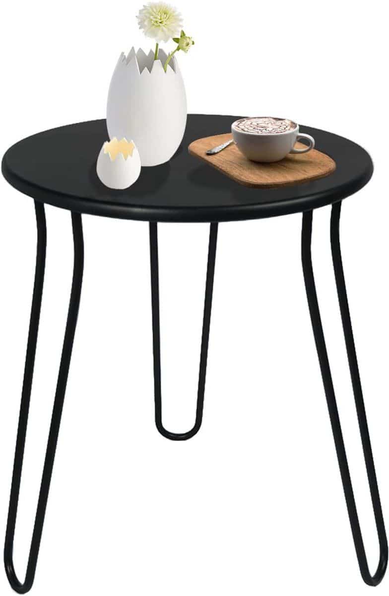 outdoor bijzettafels, weerbestendig, roestbestendig, metalen patio ronde eindtafel