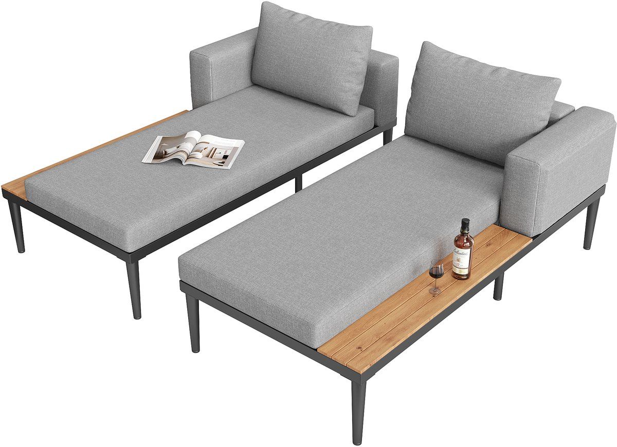 outdoor daybed dubbele lounge bed waterdicht multifunctioneel dubbel ligbed met planken zonnebank voor terras tuin balkon