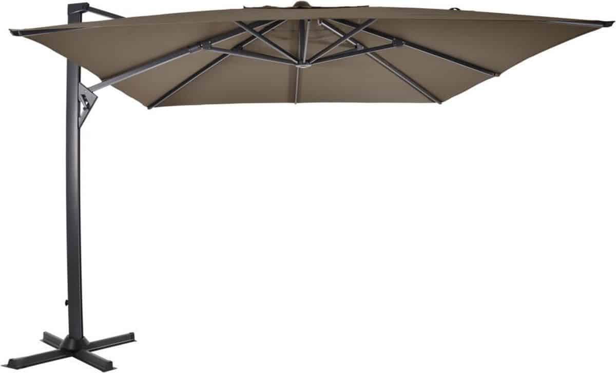 outdoor living zweefparasol taurus taupe 3x3mtr