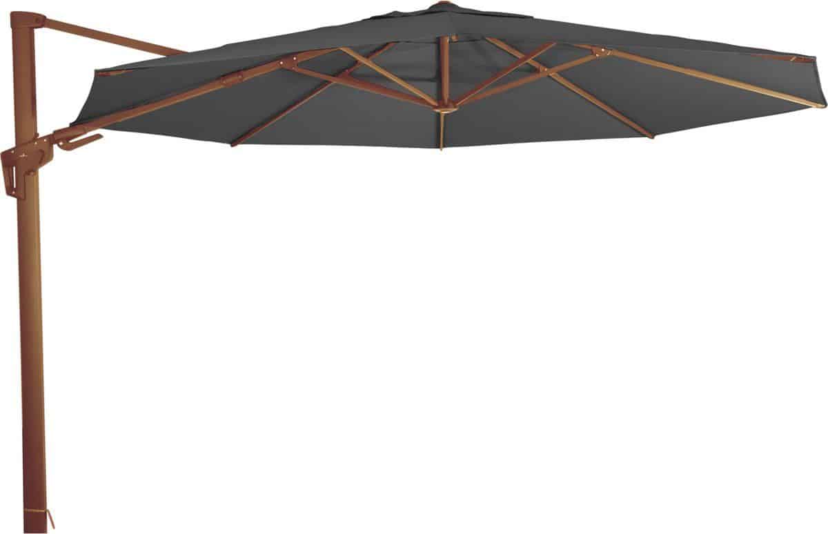 outdoor living zweefparasol virgoflex houtlook grijs Ø3,5mtr