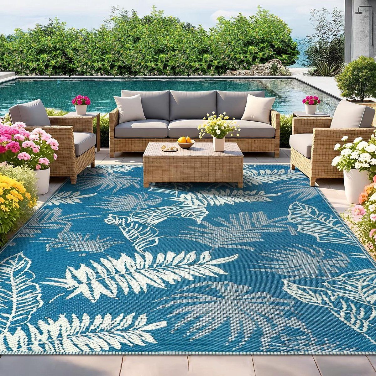 outdoor tapijt terrastapijt buitenkleed terras aankleden omkeerbaar