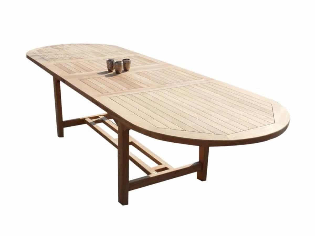 ovaal uitschuifbare dining tuintafel 160 210x90xh76 cm teakbladdikte 4 cm